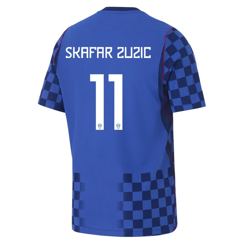 Danxen Kid Croatia Nik Skafar Zuzic #11 Blue Navy Red Away Jersey 26-28 T-Shirt