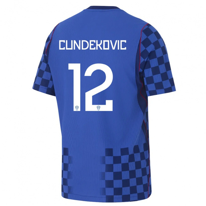 Danxen Kid Croatia Josip Cundekovic #12 Blue Navy Red Away Jersey 26-28 T-Shirt