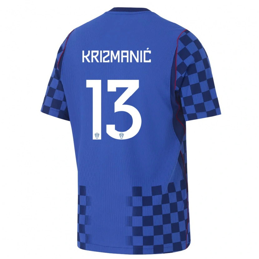 Danxen Kid Croatia Kresimir Krizmanic #13 Blue Navy Red Away Jersey 26-28 T-Shirt