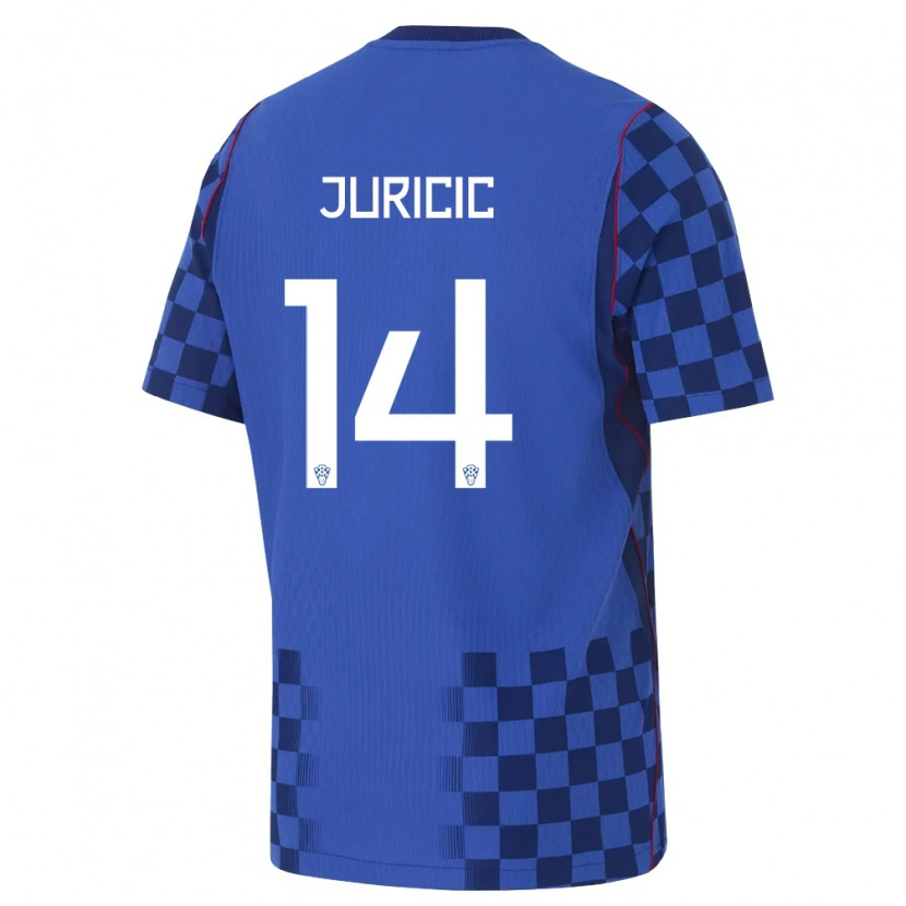 Danxen Kid Croatia Mateo Juricic #14 Blue Navy Red Away Jersey 26-28 T-Shirt