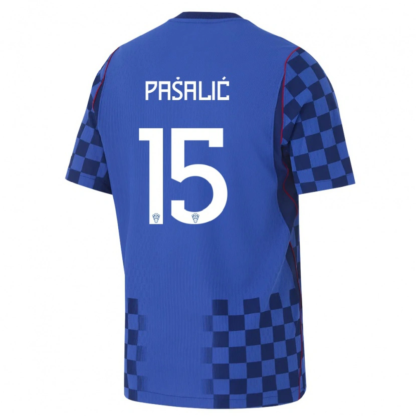 Danxen Kid Croatia Mario Pašalić #15 Blue Navy Red Away Jersey 26-28 T-Shirt