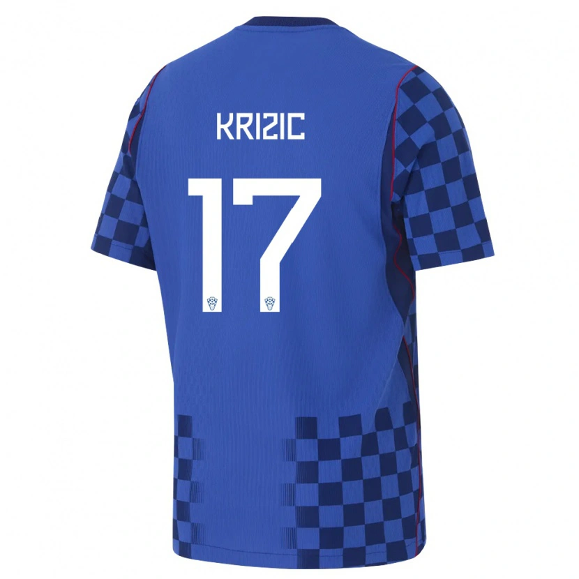 Danxen Kid Croatia Ivan Krizic #17 Blue Navy Red Away Jersey 26-28 T-Shirt