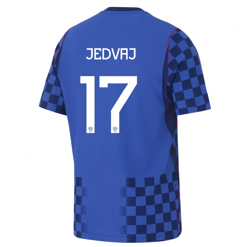 Danxen Kid Croatia Karla Jedvaj #17 Blue Navy Red Away Jersey 26-28 T-Shirt