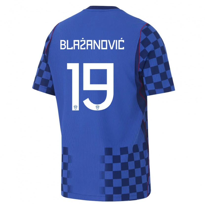 Danxen Kid Croatia Antonio Blazanovic #19 Blue Navy Red Away Jersey 26-28 T-Shirt