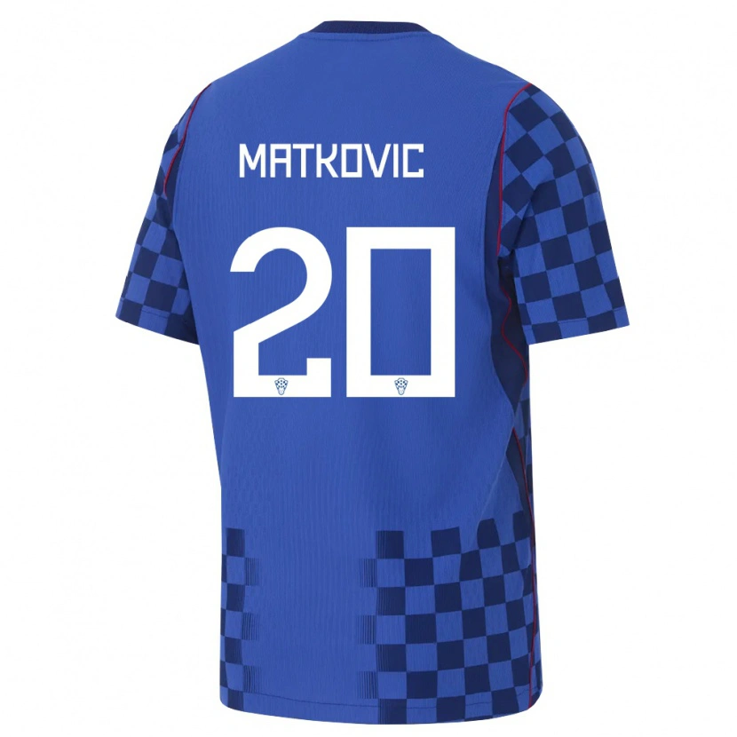 Danxen Kid Croatia Anton Matkovic #20 Blue Navy Red Away Jersey 26-28 T-Shirt