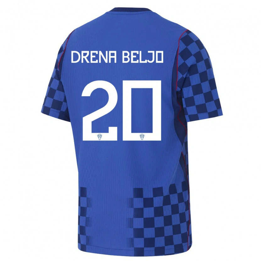 Danxen Kid Croatia Dion Drena Beljo #20 Blue Navy Red Away Jersey 26-28 T-Shirt