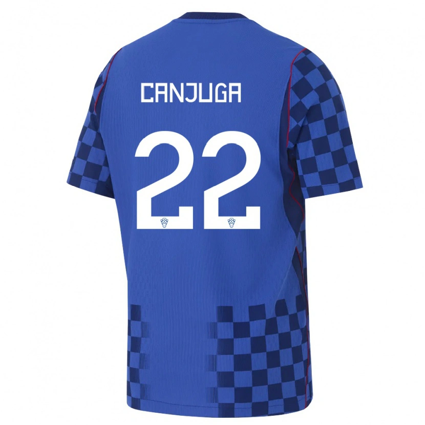 Danxen Kid Croatia Ivan Canjuga #22 Blue Navy Red Away Jersey 26-28 T-Shirt