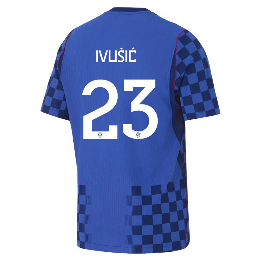 Danxen Kid Croatia Ivica Ivusic #23 Blue Navy Red Away Jersey 26-28 T-Shirt
