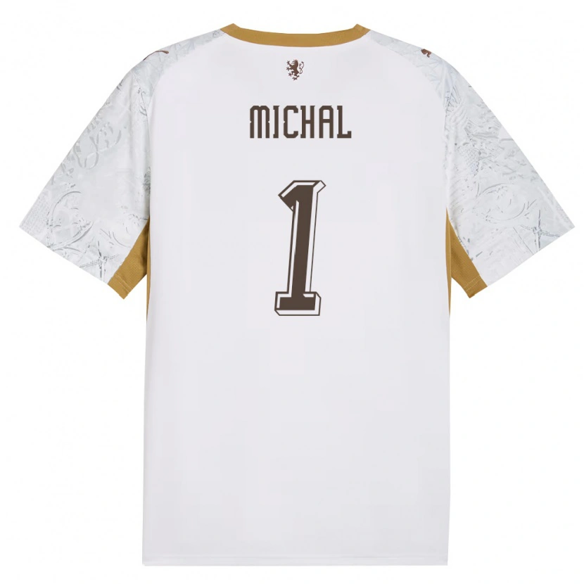 Danxen Kid Czech Republic Denis Michal #1 Off-White Gold Gray Away Jersey 26-28 T-Shirt