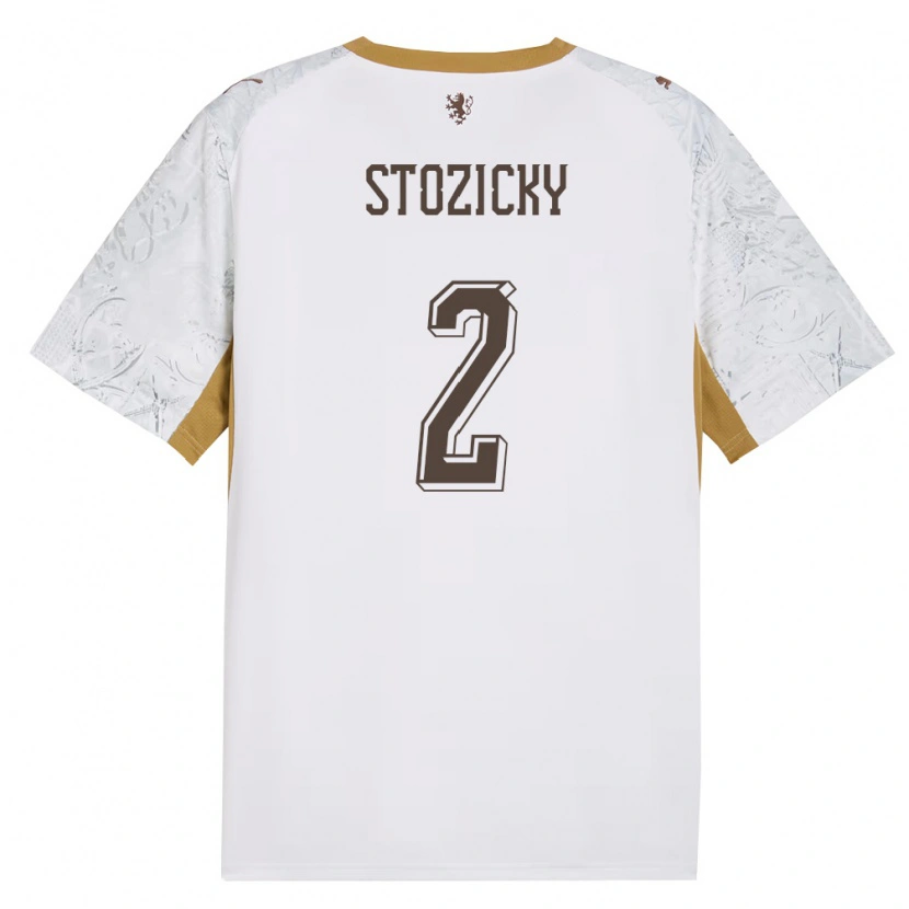 Danxen Kid Czech Republic David Stozicky #2 Off-White Gold Gray Away Jersey 26-28 T-Shirt