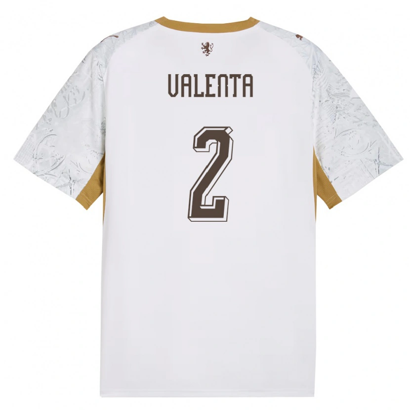 Danxen Kid Czech Republic Filip Valenta #2 Off-White Gold Gray Away Jersey 26-28 T-Shirt