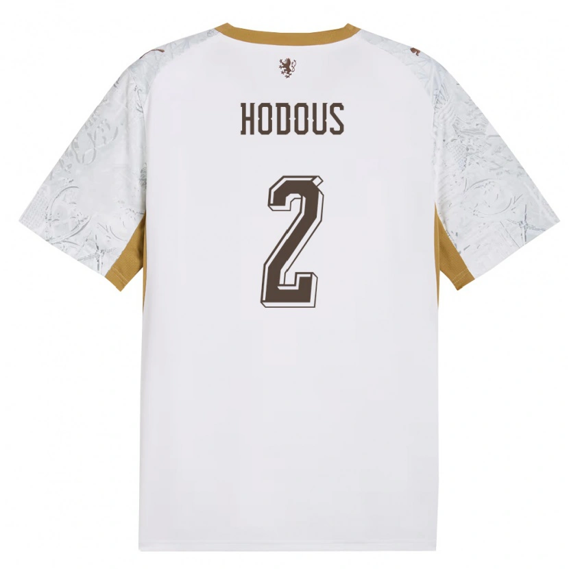 Danxen Kid Czech Republic Petr Hodous #2 Off-White Gold Gray Away Jersey 26-28 T-Shirt