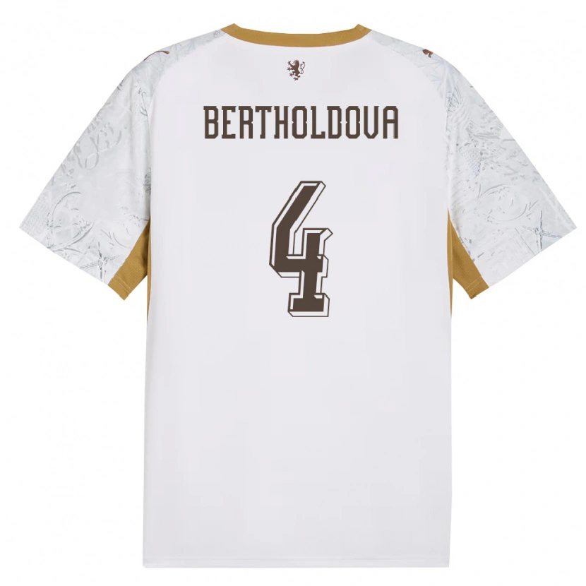 Danxen Kid Czech Republic Petra Bertholdová #4 Off-White Gold Gray Away Jersey 26-28 T-Shirt
