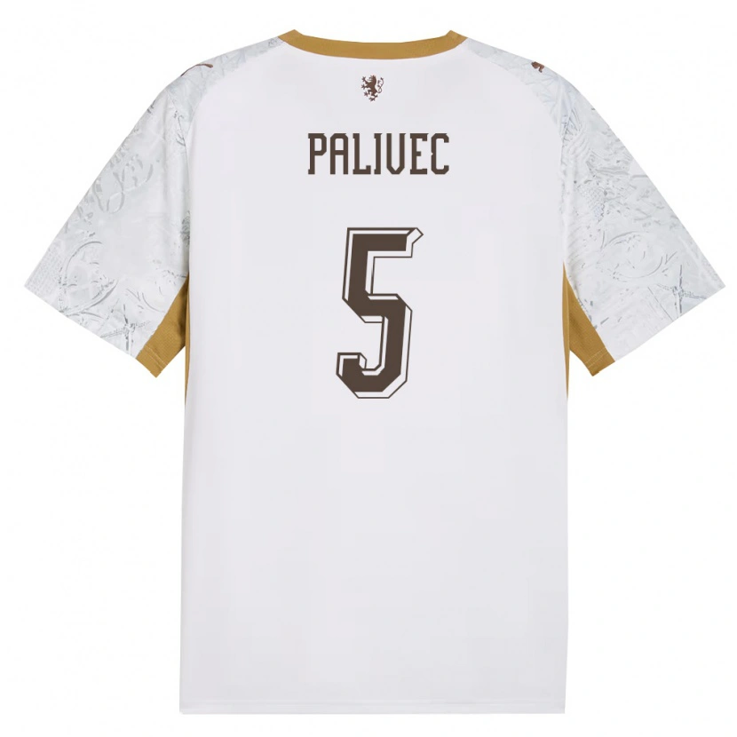 Danxen Kid Czech Republic Jachym Palivec #5 Off-White Gold Gray Away Jersey 26-28 T-Shirt