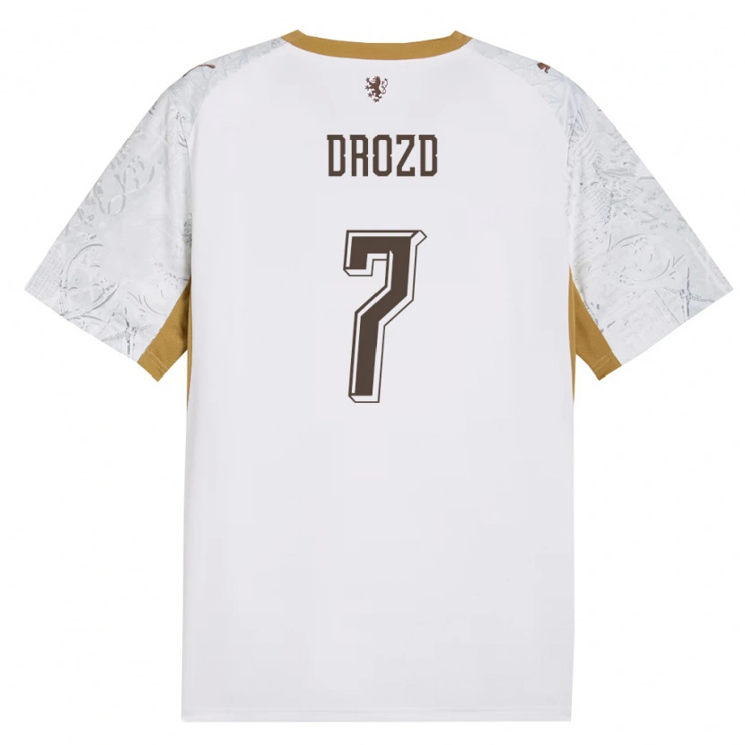 Danxen Kid Czech Republic Simon Drozd #7 Off-White Gold Gray Away Jersey 26-28 T-Shirt