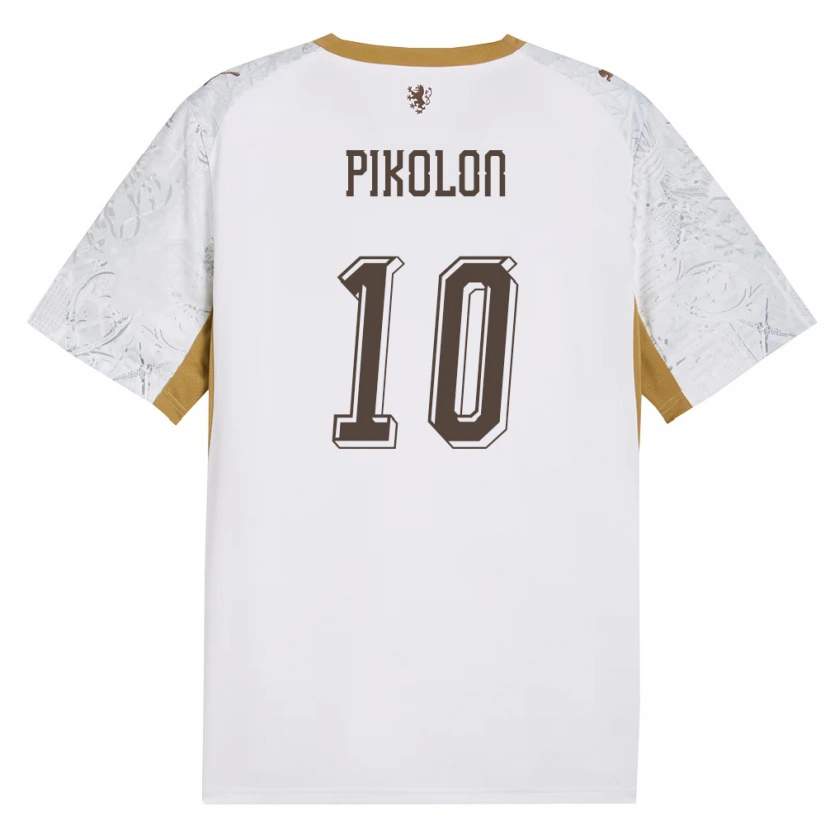 Danxen Kid Czech Republic Samuel Pikolon #10 Off-White Gold Gray Away Jersey 26-28 T-Shirt