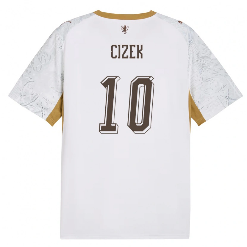 Danxen Kid Czech Republic Krystof Cizek #10 Off-White Gold Gray Away Jersey 26-28 T-Shirt