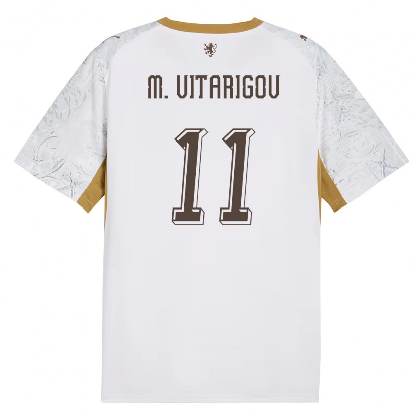 Danxen Kid Czech Republic Mikael Vitarigov #11 Off-White Gold Gray Away Jersey 26-28 T-Shirt