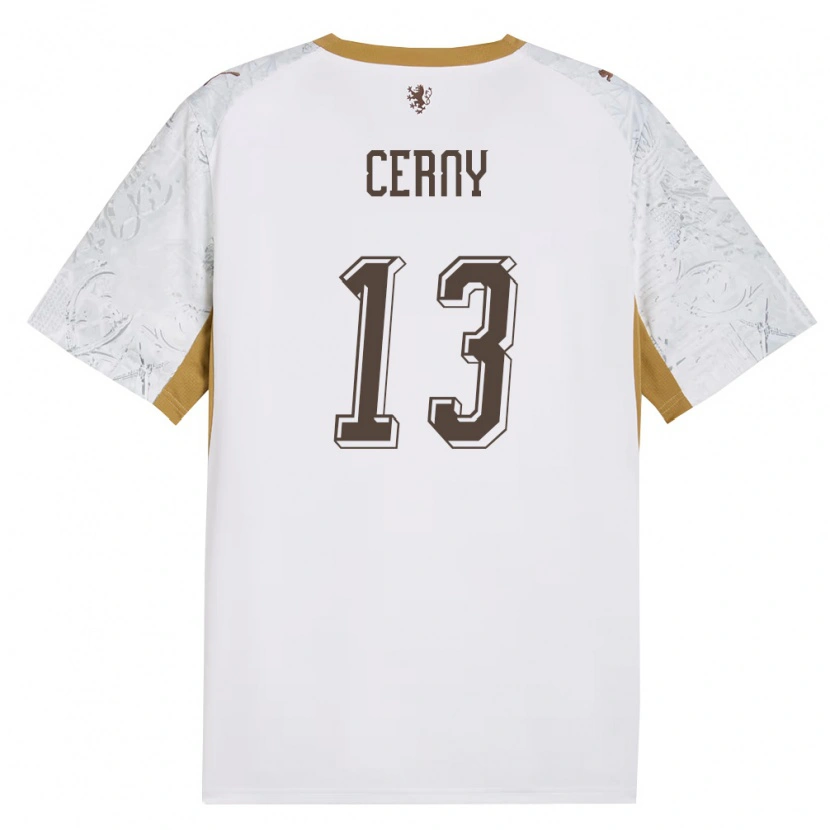Danxen Kid Czech Republic Simon Cerny #13 Off-White Gold Gray Away Jersey 26-28 T-Shirt