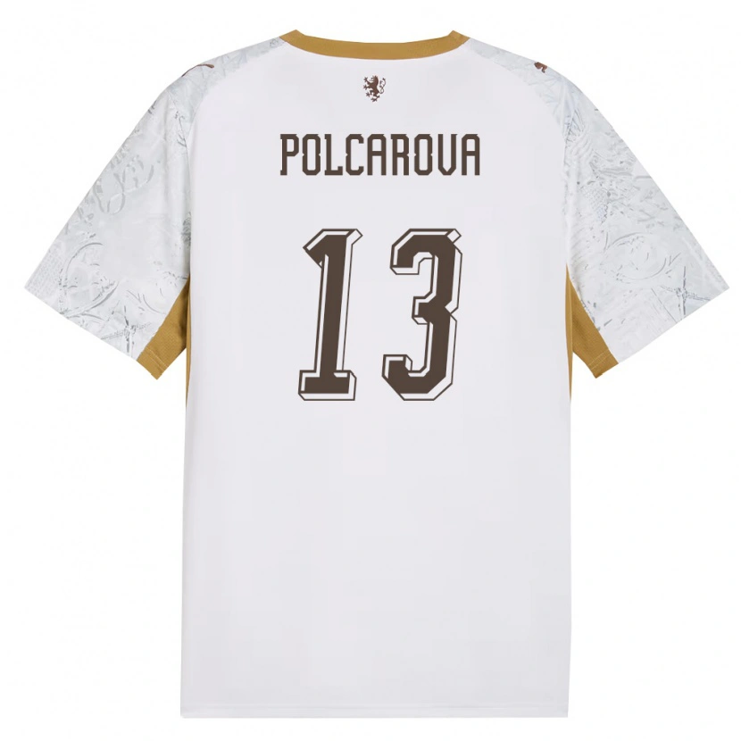 Danxen Kid Czech Republic Barbora Polcarová #13 Off-White Gold Gray Away Jersey 26-28 T-Shirt