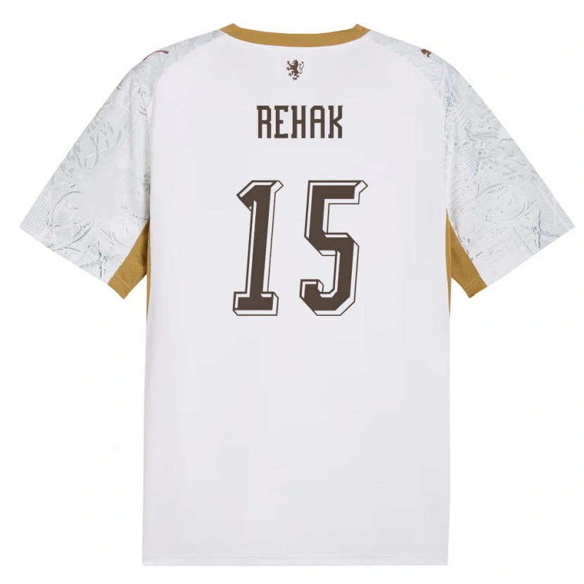 Danxen Kid Czech Republic Jakub Rehak #15 Off-White Gold Gray Away Jersey 26-28 T-Shirt