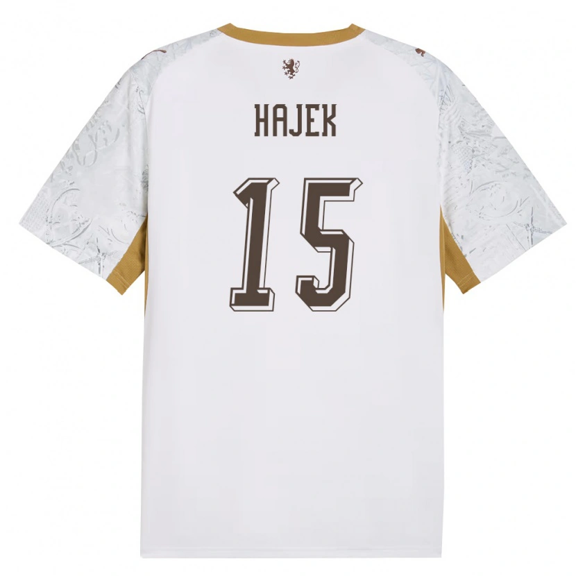 Danxen Kid Czech Republic Jan Hajek #15 Off-White Gold Gray Away Jersey 26-28 T-Shirt