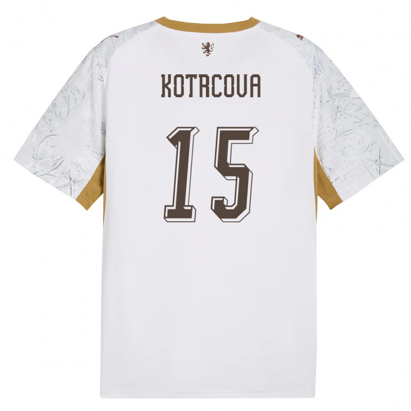Danxen Kid Czech Republic Kateřina Kotrčová #15 Off-White Gold Gray Away Jersey 26-28 T-Shirt