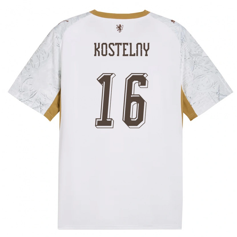 Danxen Kid Czech Republic Krystof Kostelny #16 Off-White Gold Gray Away Jersey 26-28 T-Shirt