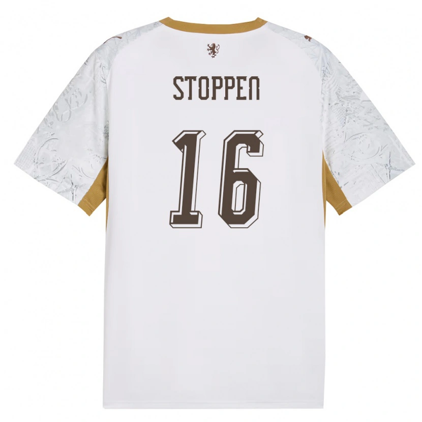 Danxen Kid Czech Republic Tadeas Stoppen #16 Off-White Gold Gray Away Jersey 26-28 T-Shirt