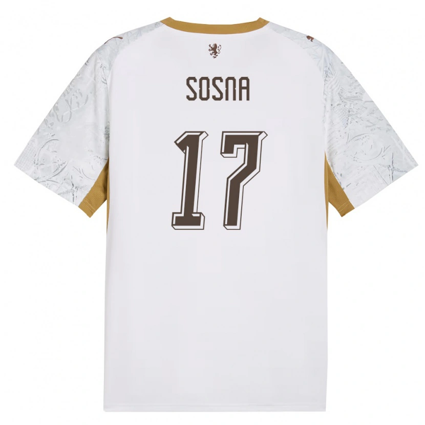 Danxen Kid Czech Republic Adam Sosna #17 Off-White Gold Gray Away Jersey 26-28 T-Shirt