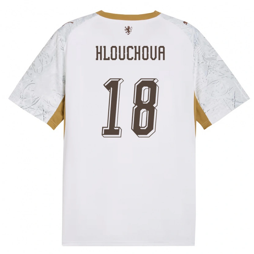 Danxen Kid Czech Republic Radka Hlouchová #18 Off-White Gold Gray Away Jersey 26-28 T-Shirt
