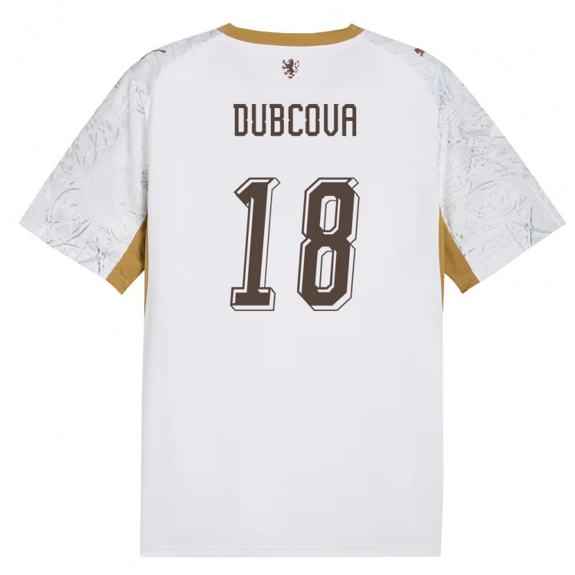 Danxen Kid Czech Republic Kamila Dubcová #18 Off-White Gold Gray Away Jersey 26-28 T-Shirt