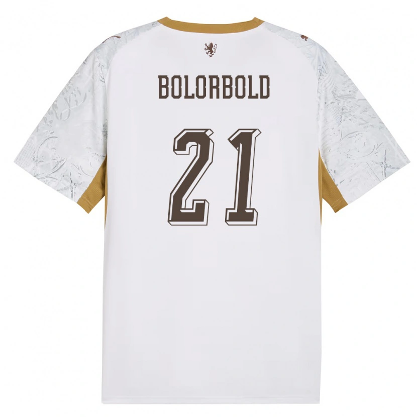 Danxen Kid Czech Republic Chinguun Bolorbold #21 Off-White Gold Gray Away Jersey 26-28 T-Shirt