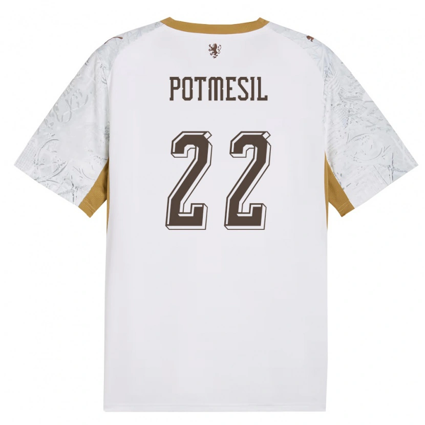 Danxen Kid Czech Republic Petr Potmesil #22 Off-White Gold Gray Away Jersey 26-28 T-Shirt