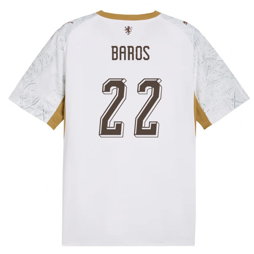 Danxen Kid Czech Republic Simon Baros #22 Off-White Gold Gray Away Jersey 26-28 T-Shirt