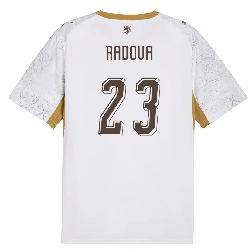 Danxen Kid Czech Republic Michaela Radová #23 Off-White Gold Gray Away Jersey 26-28 T-Shirt
