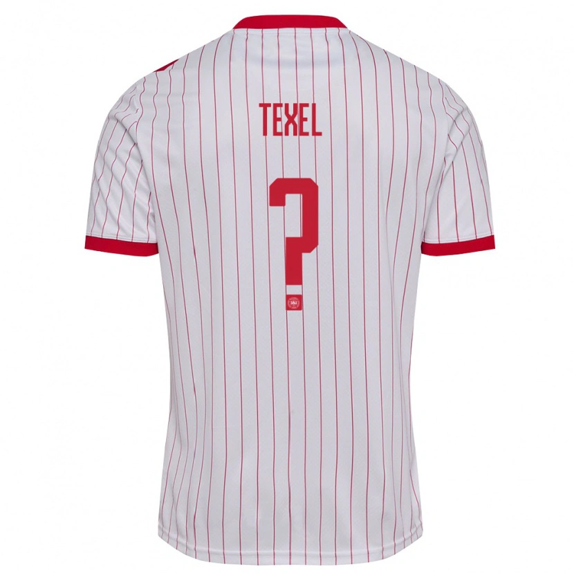 Danxen Kid Denmark Pontus Texel #0 White Red Away Jersey 26-28 T-Shirt