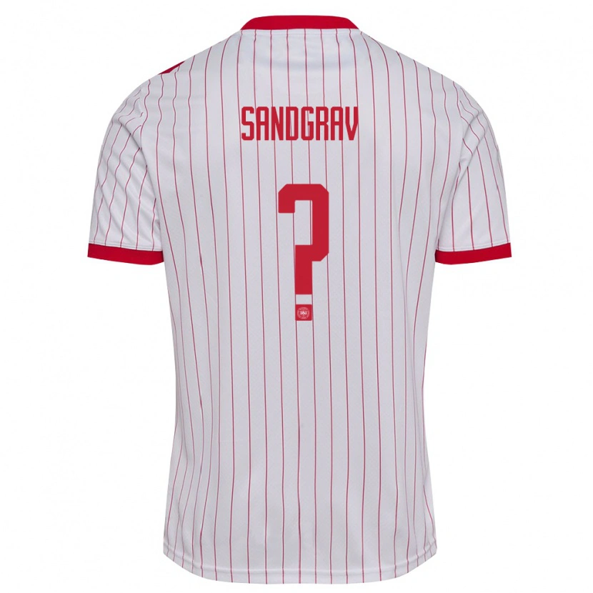 Danxen Kid Denmark Lauge Sandgrav #0 White Red Away Jersey 26-28 T-Shirt