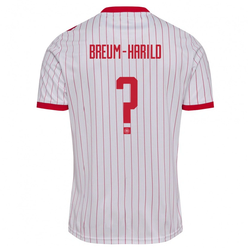 Danxen Kid Denmark Tobias Breum-Harild #0 White Red Away Jersey 26-28 T-Shirt