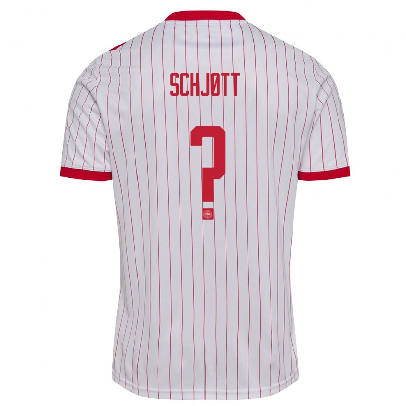 Danxen Kid Denmark Gustav Schjøtt #0 White Red Away Jersey 26-28 T-Shirt