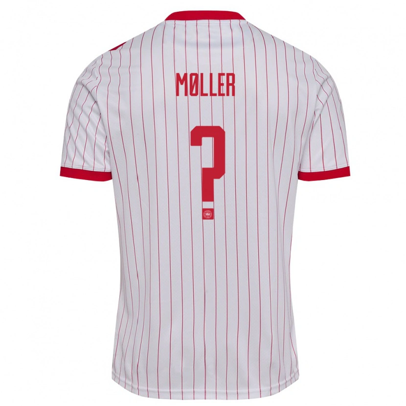 Danxen Kid Denmark Valdemar Møller #0 White Red Away Jersey 26-28 T-Shirt