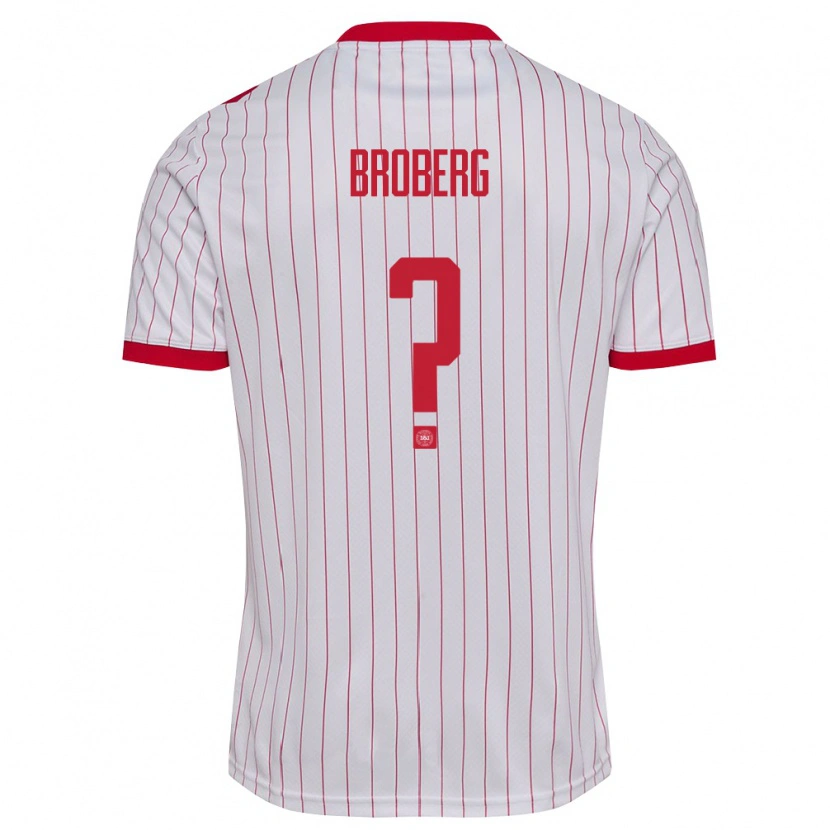 Danxen Kid Denmark Elias Broberg #0 White Red Away Jersey 26-28 T-Shirt