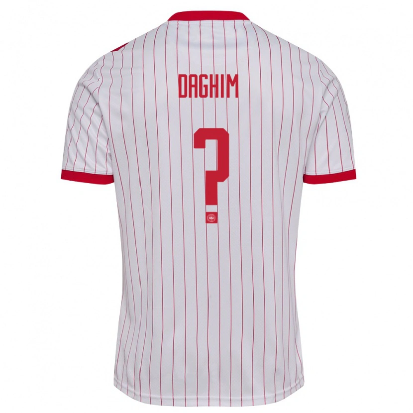 Danxen Kid Denmark Adam Daghim #0 White Red Away Jersey 26-28 T-Shirt