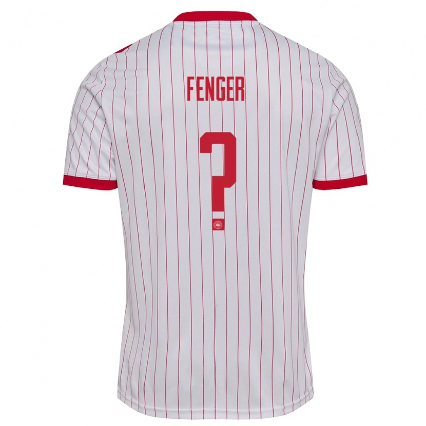 Danxen Kid Denmark Oskar Fenger #0 White Red Away Jersey 26-28 T-Shirt