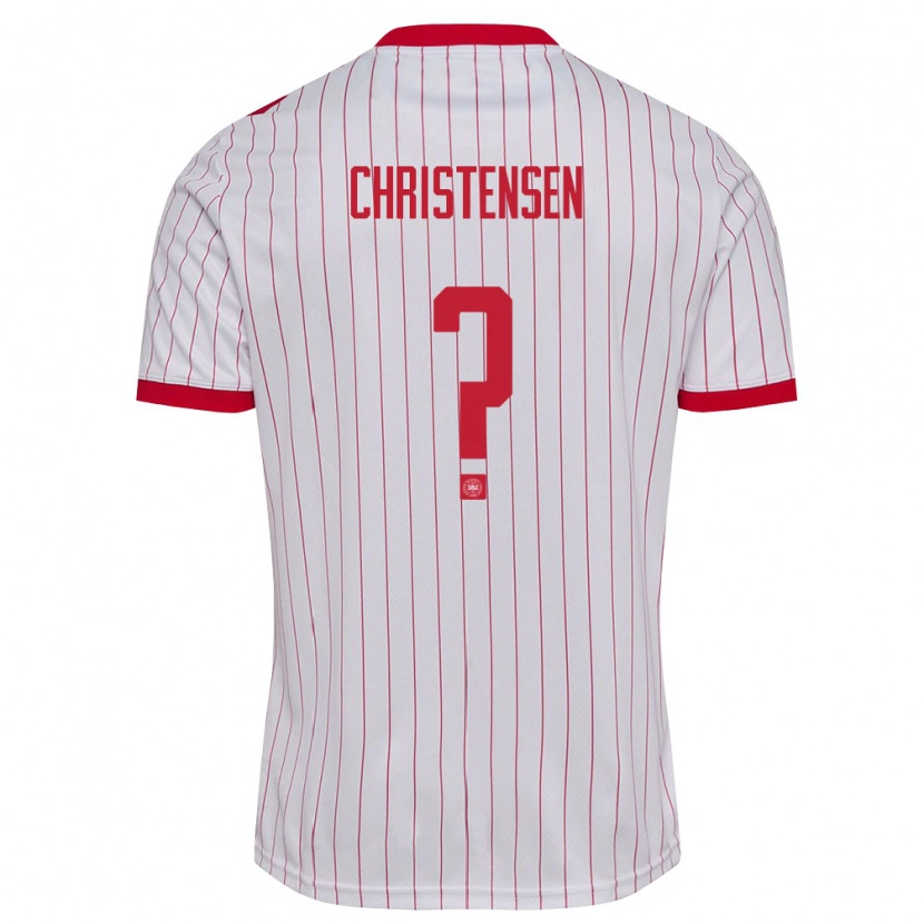 Danxen Kid Denmark Sebastian Christensen #0 White Red Away Jersey 26-28 T-Shirt