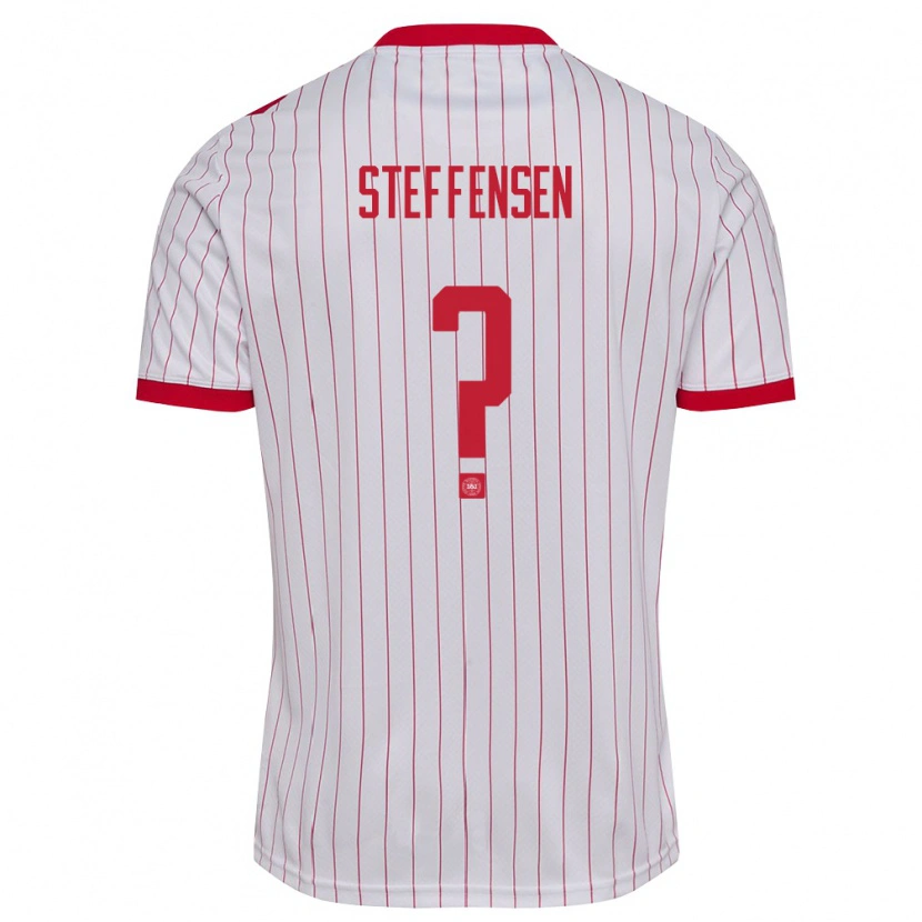 Danxen Kid Denmark Mark Steffensen #0 White Red Away Jersey 26-28 T-Shirt