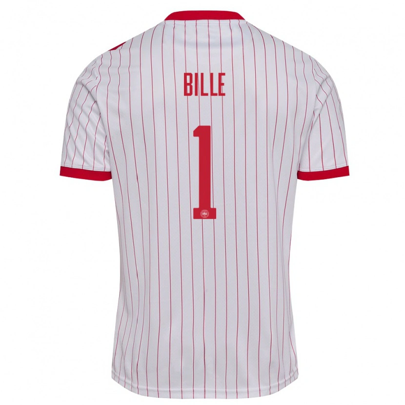 Danxen Kid Denmark Villads Bille #1 White Red Away Jersey 26-28 T-Shirt