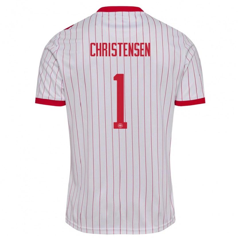 Danxen Kid Denmark Lene Christensen #1 White Red Away Jersey 26-28 T-Shirt