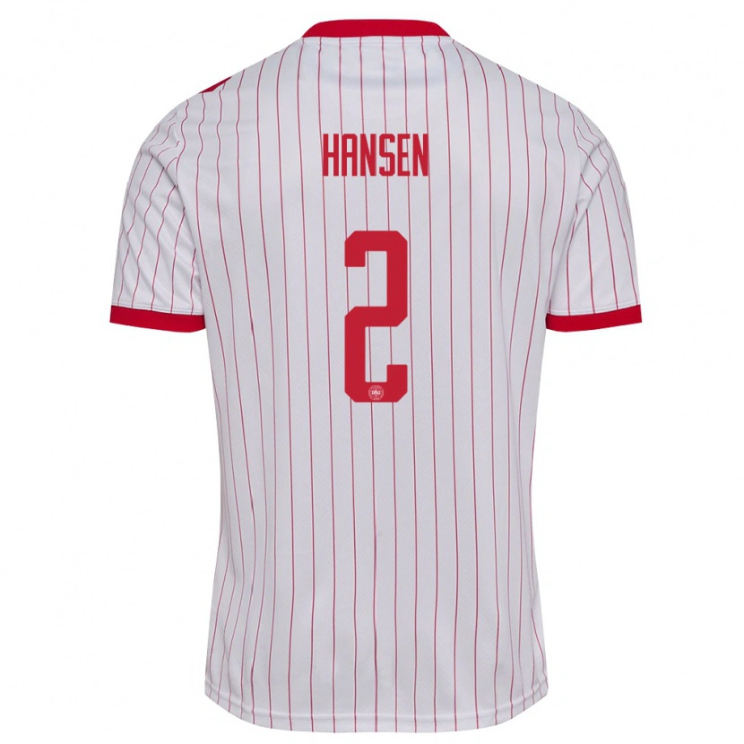 Danxen Kid Denmark Sabil Hansen #2 White Red Away Jersey 26-28 T-Shirt