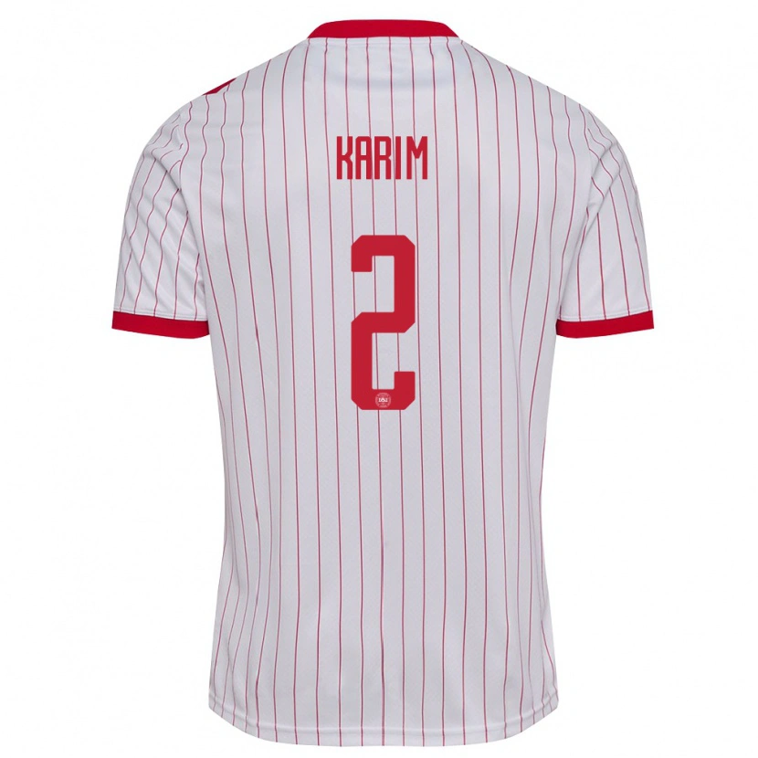 Danxen Kid Denmark Adam Karim #2 White Red Away Jersey 26-28 T-Shirt
